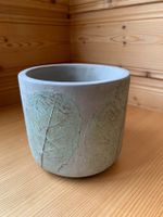 Blumentopf Beton mit Blattmuster, Topf für Pflanzen
