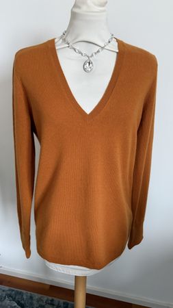 BURBERRY BRIT Kaschmir Pullover V-Ausschnitt Cognac M 38