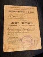Livret diplôme ,étude orthopédie1928 Paris Le Locle Sandoz