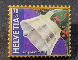 CC397 - Pin Pro Juventute 1998 Helvetia Glocke Briefmarke
