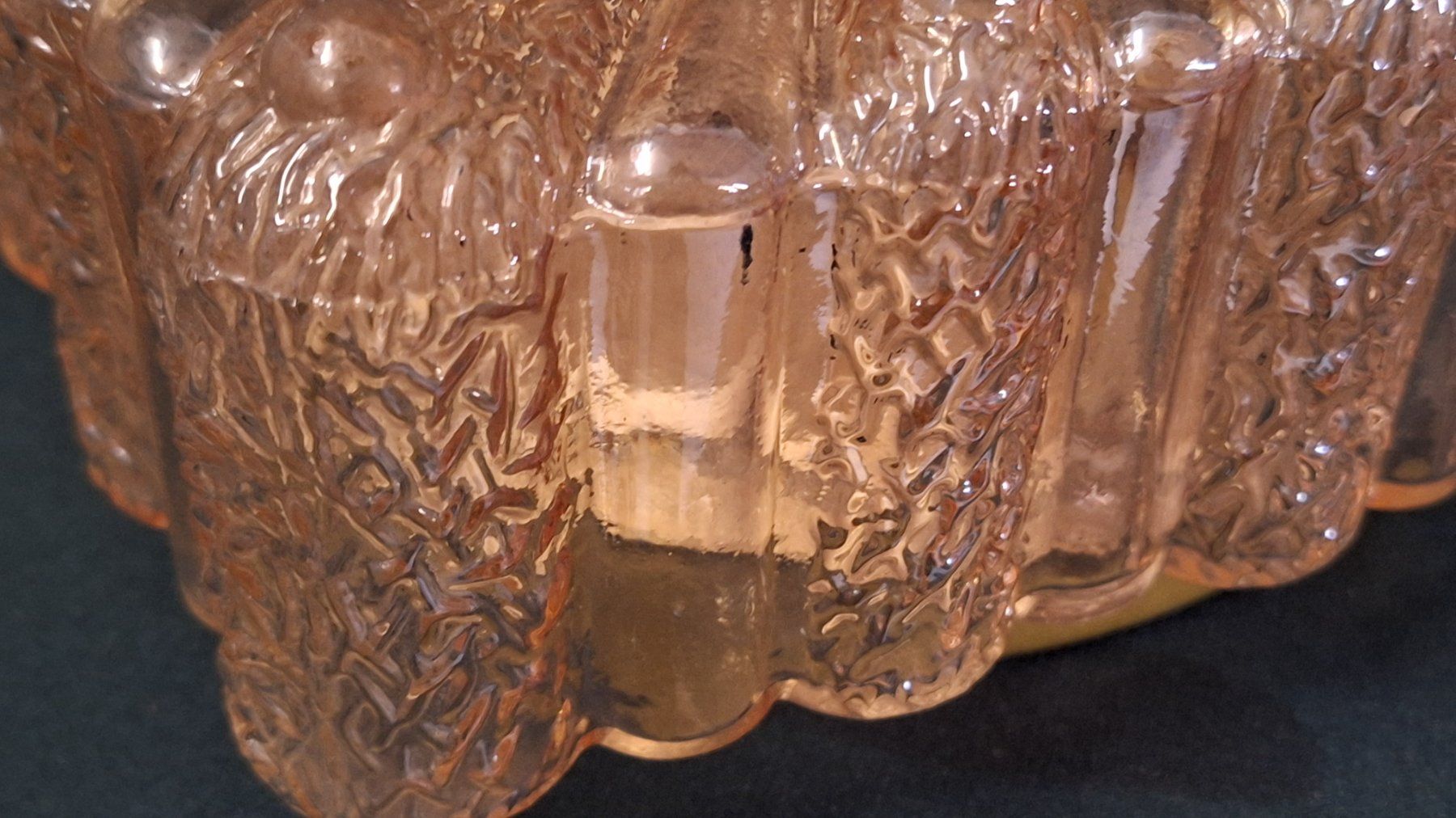 Lampadari & plafoniere: Vintage Deckenlampe Glas Bernsteinfarben  mit Muster ,60erJ. – Usato da Arlesheim venduto da shopradl 6