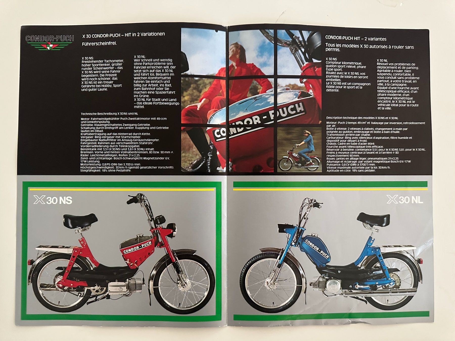 Condor Documenti: Original Condor-Puch X30 NS/NL Prospekt d/fr – Usato da Oberägeri venduto da verwuester 3