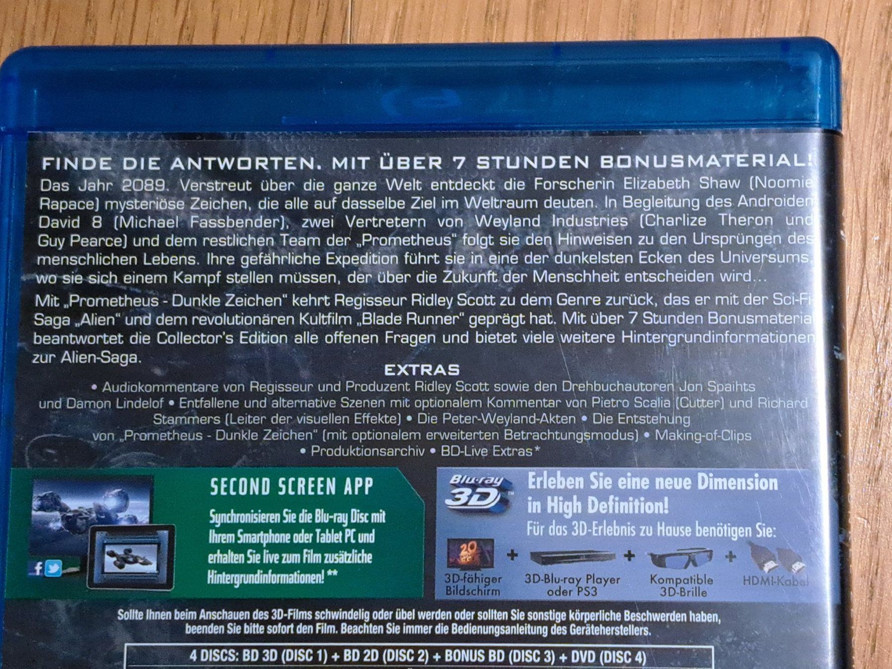 Tutti i DVDs: Blu-Ray Ridley Scotts Prometheus, 4-Disc Collector's Edition – Nuovo (secondo la descrizione) da Unterseen venduto da Kanica 2