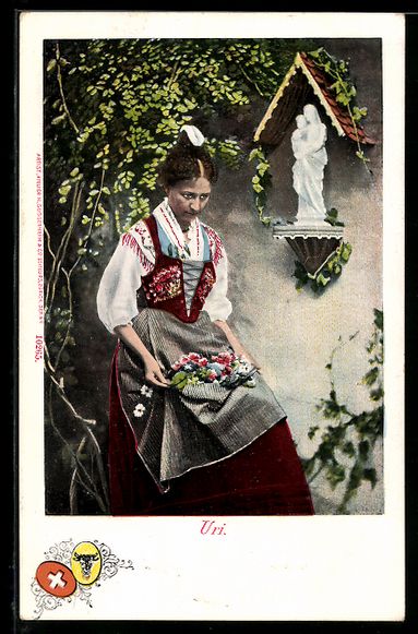Cartoline postali: AK Schweizerin in Tracht aus Uri – Usato da Berlin venduto da bartko-reher