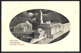 AK St. Gallen, Bahnhof und Neue Post