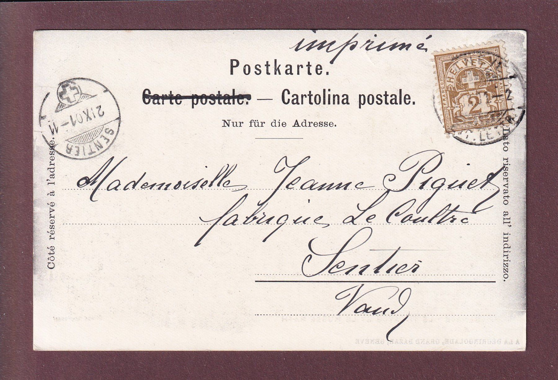 Cartoline postali: GENEVE - Théâtre et Musée Rath - 1901 – Usato da Pully venduto da nicecards 1