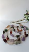 Lange Vintage Edelstein-Kette (Rope) mit Amethyst, Rosenquar