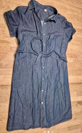 Denim Sommerkleid S-M Jeanskleid Hemdkleid Perlmutt-Knöpfe