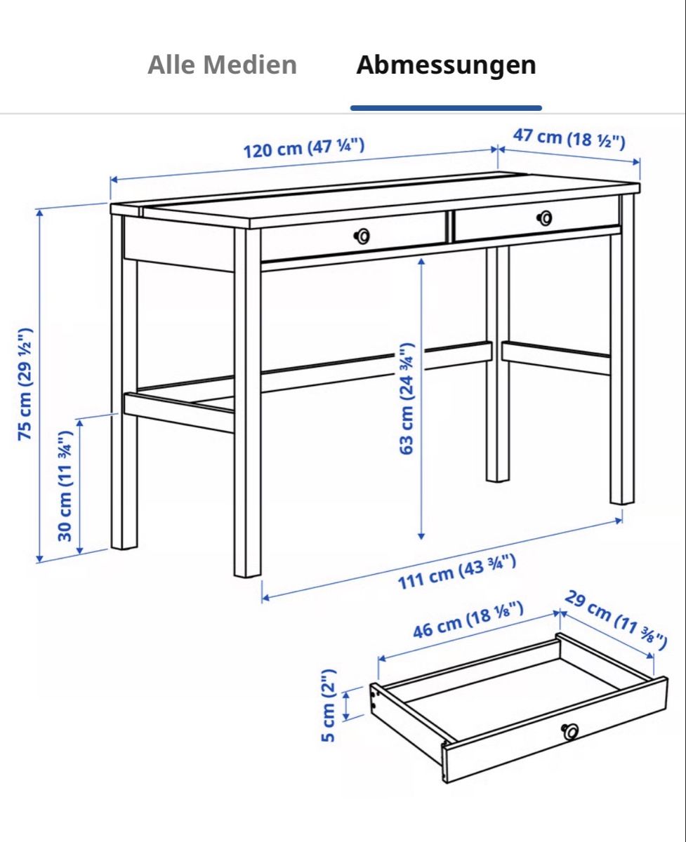Ikea Scrivanie: IKEA Hemnes Schreibtisch – Usato da Elgg venduto da Tamlyn 6