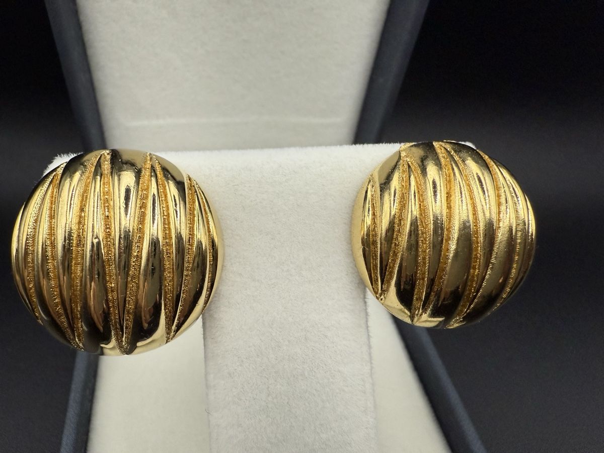 Orecchini pendenti & Orecchini a lobo: Goldfarbe Vintage Ohrringe, Clip – Usato da Lamone venduto da LaCantinaMagica 2