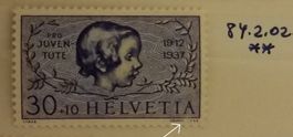 ABJ38) 84.2.01, Abart defektes Stecherzeichen postfrisch