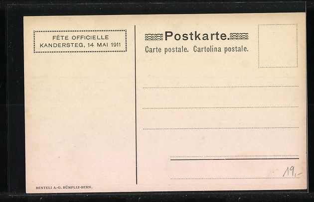 Cartoline postali: Kandersteg, Percement du Grand souterrai – Usato da Berlin venduto da bartko-reher 1