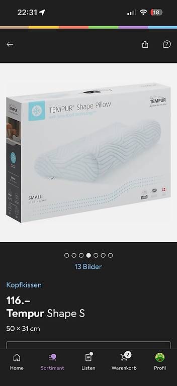 Coussins: Tempur Shape S – D'occasion à Zürich par Ottikarotti 1