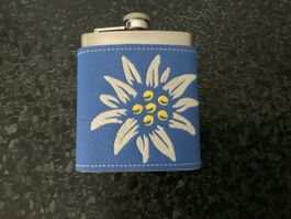 Zorr Flachmann Edelstahl 7oz Edelweiss Hülle neuwertig