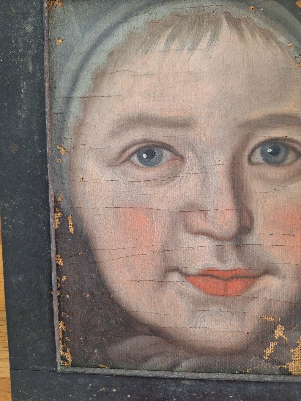 Dipinti: Herziges Oelportrait eines jungen Mädchens mit Rahmen – Usato da Granges VS venduto da dan_6bcm 3