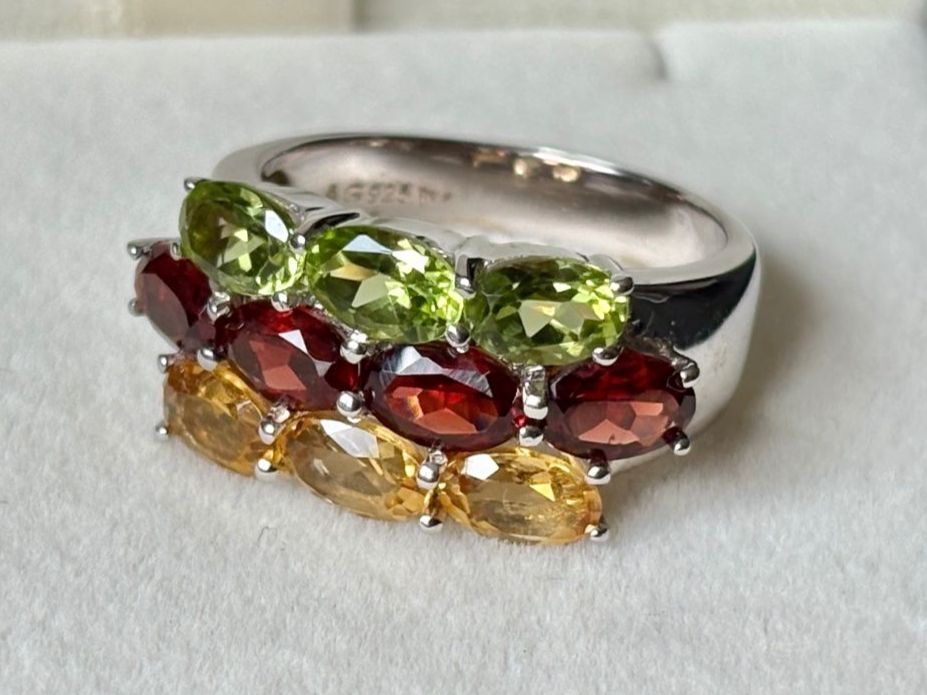 Anelli: Multi-Edelstein Ring, Peridot, Granat, Citrin, Gr. 56 – Nuovo (secondo la descrizione) da Brugg AG venduto da lau_9rvy 4