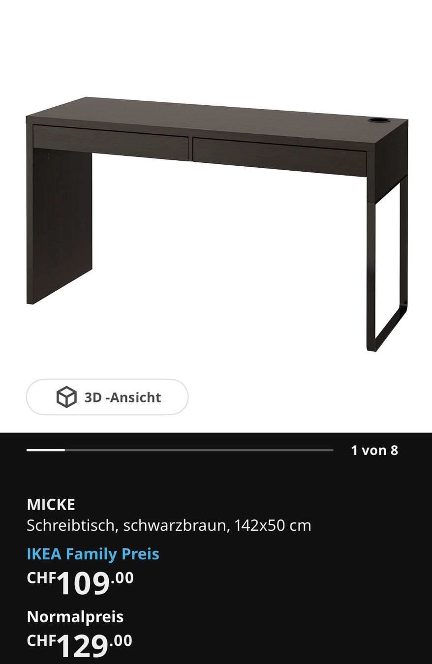 Ikea Bureaux: MICKE Schreibtisch schwarzbraun Ikea – D'occasion à Oetwil am See par Helvetnet