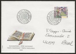 1989   Brief Bundesfeier, 1. August,  RÜTLI