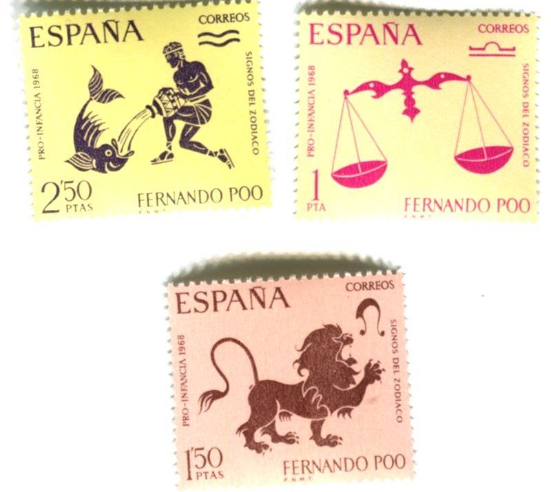 Tutti i francobolli: Briefmarken "Zodiak". Spanisch Fernando Poo – Nuovo e nell'imballaggio originale da Basel venduto da Butsch5