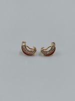VINTAGE RUBIN DIAMANT OHRSTECKER IN 750 GELBGOLD