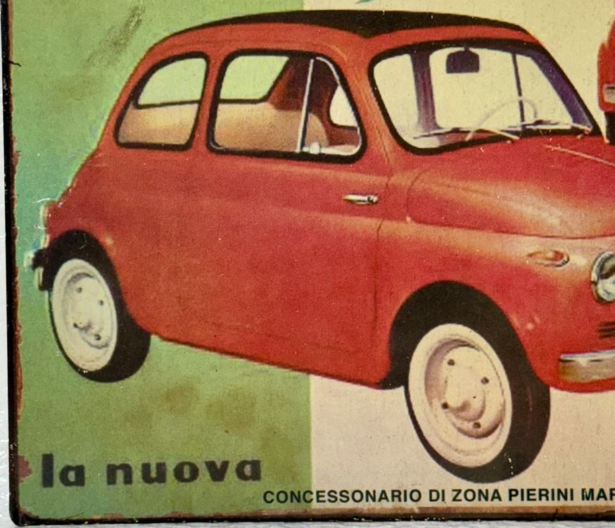 FIAT 500 Parking Only Metallschild - Vintage Wanddekoration 20x30cm