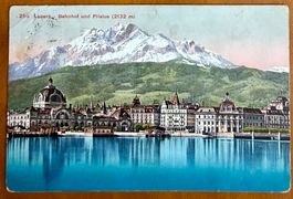 AK: Luzern - Bahnhof 1919