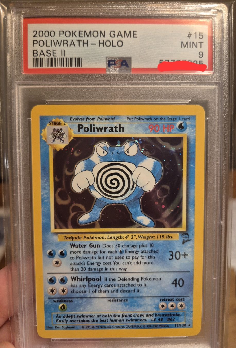 Pokemon Karte PSA 9 Holo Poliwrath