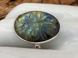 Silberring mit Labradorit, Gr.55.5