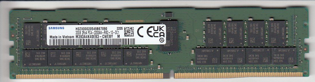 Samsung Mémoires / RAM: SAMSUNG 2x32Gb 2Rx4 PC4-3200AA 64Gb RAM-Set – D'occasion à Belp par woof