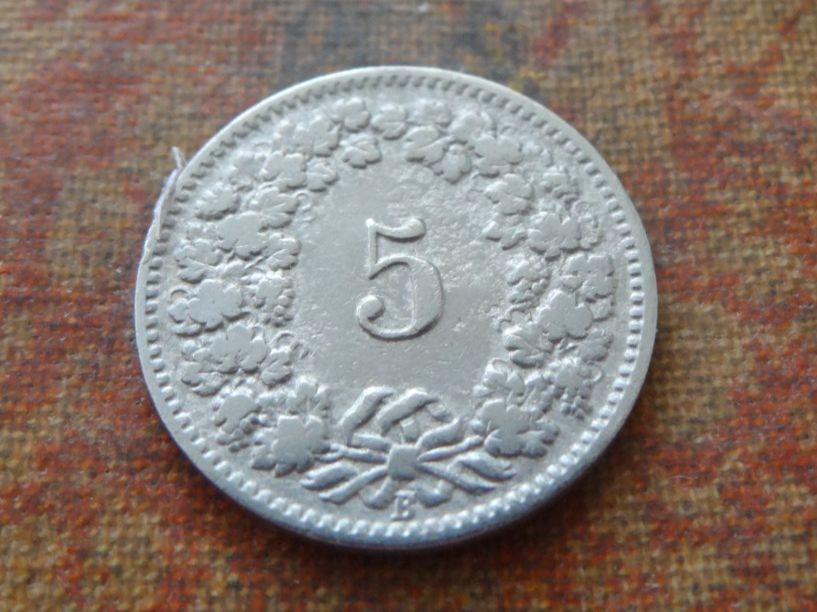 Alle Münzen: 5 Rp. 1908  (C) – Gebraucht aus Romanel-sur-Lausanne von Swift13 1