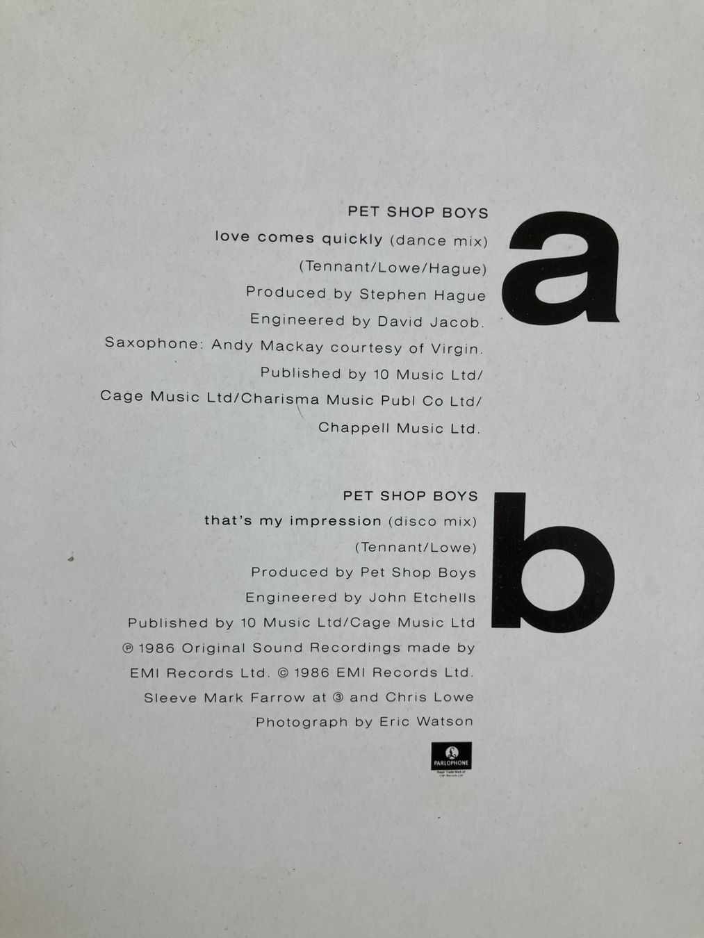 Dischi in vinile: Pet Shop Boys – Usato da Aarwangen venduto da Jukebox3 3