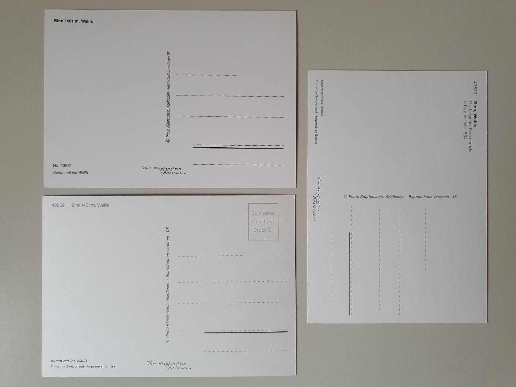 Cartes postales: 3 ältere Postkarten von Binn VS – Neuf (Voir description) à Stilli par Mos1 1