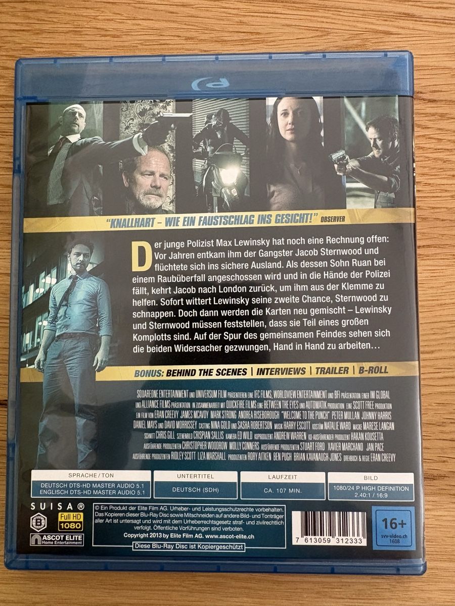 Tous les DVDs: Welcome to the Punch – D'occasion à Thun par Mcgun 1