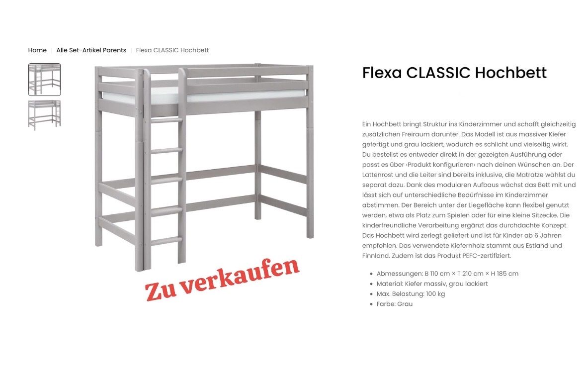 Flexa Letti: Flexa Hochbett – Usato da Ennetbürgen venduto da Oberdorf13