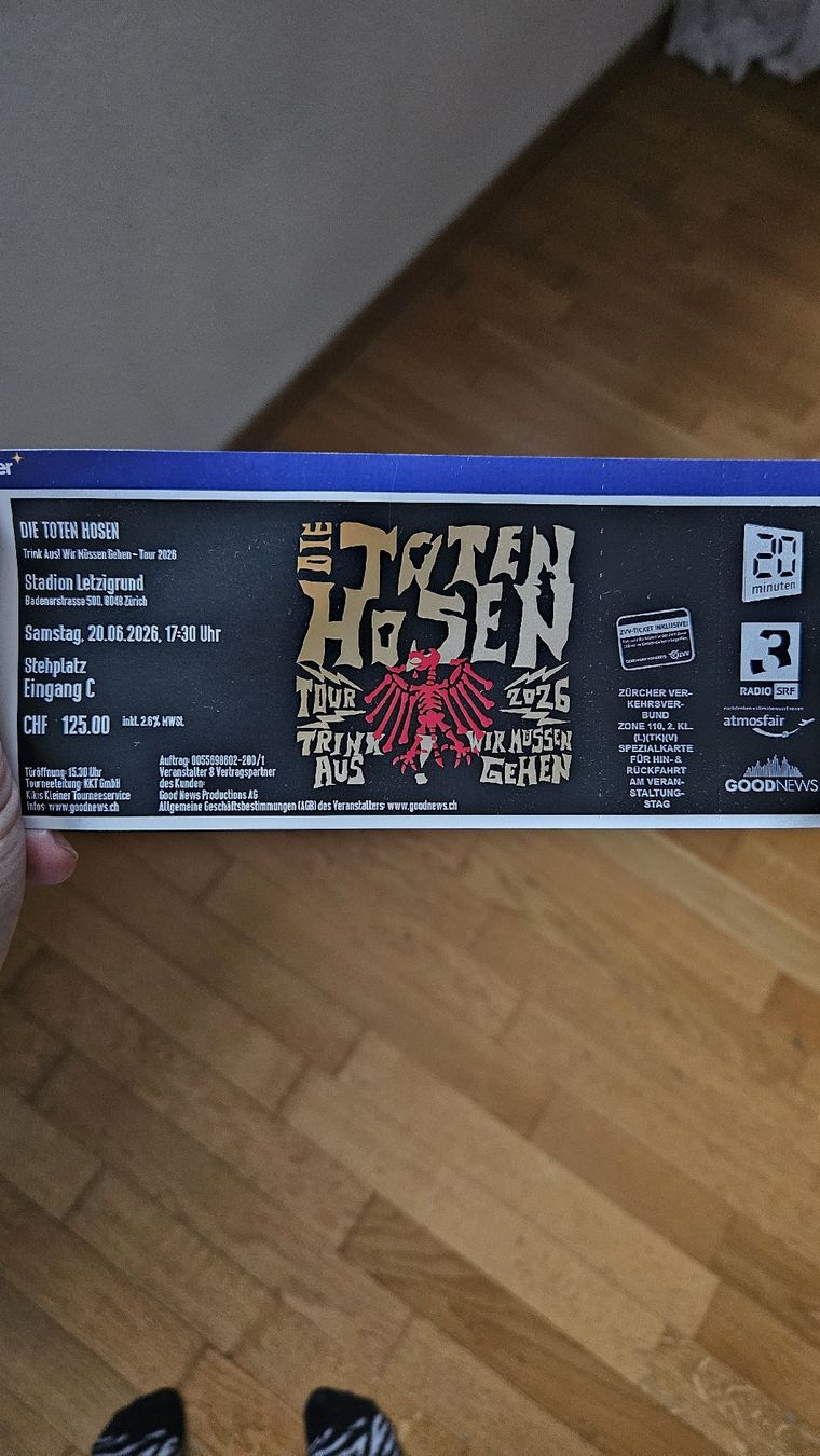 Tickets: Die Toten Hosen Ticket – Neu und originalverpackt aus Mels von LiebDings