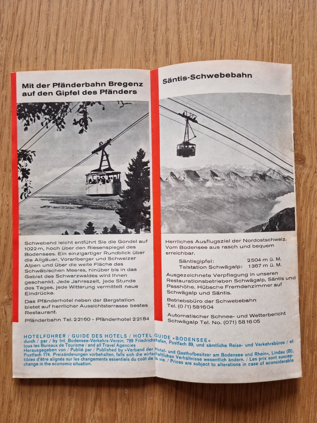 Documents: Prospekt Hotelführer Bodensee 1971 – D'occasion à Bözberg par heinz-d 1