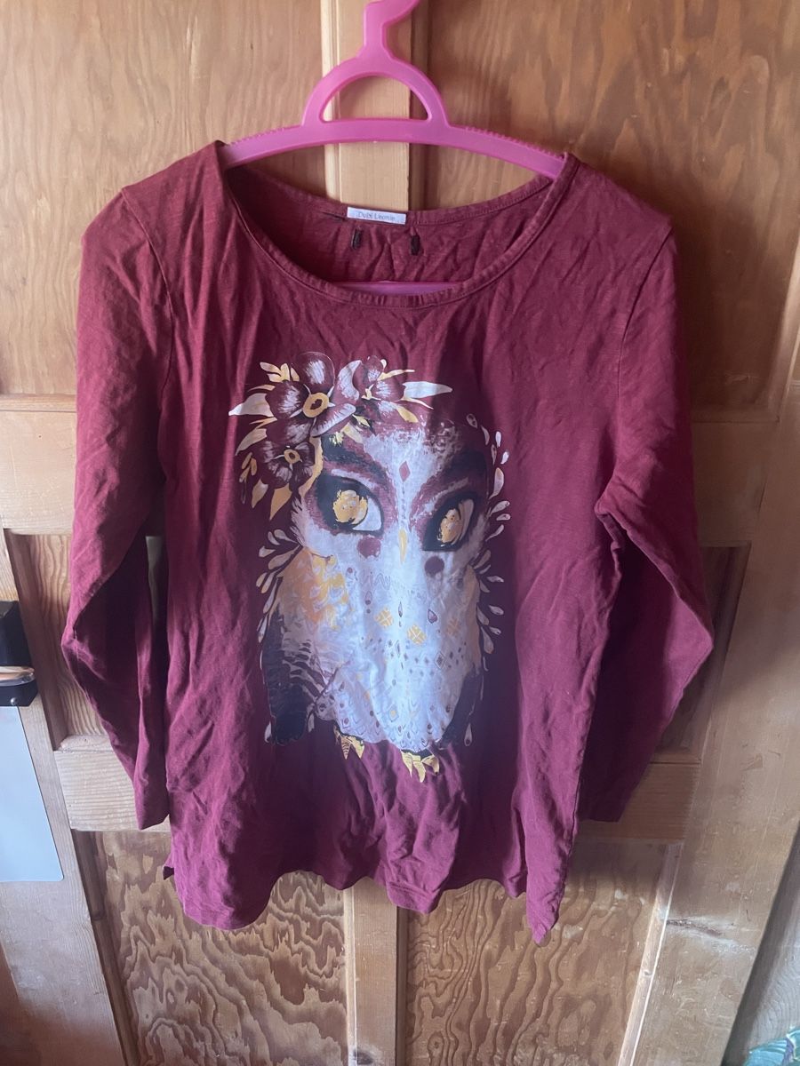H&M T-shirt: Langarm T-Shirt mit Eule – Nuovo (secondo la descrizione) da Lenk im Simmental venduto da banane50626
