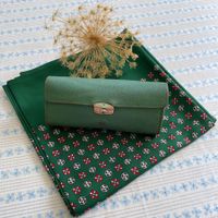 Antikes Nagelpflege-Kit mit Inhalt grünes Leder VINTAGE 30s