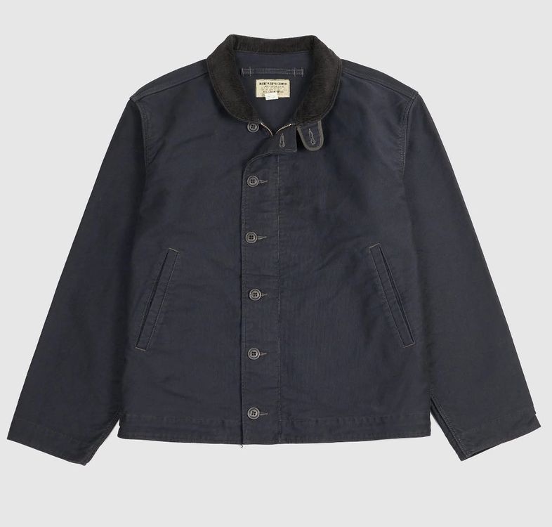 Double RL RRL Type N-1 Deck Jacket With Cord Collar indigo L (Neu und ...