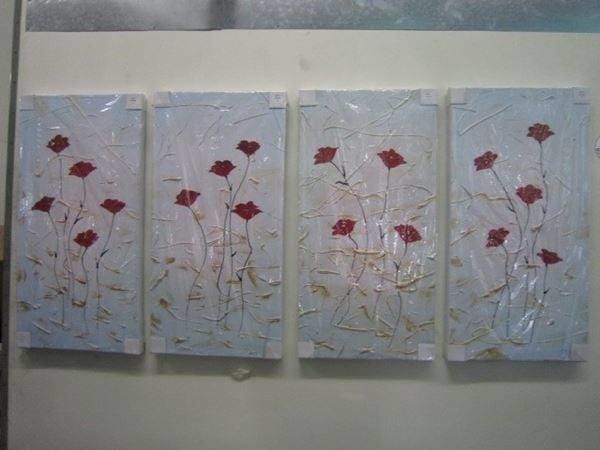 Dipinti: X424 Acrylgemälde 4 tlg. Handbemalt – Nuovo (secondo la descrizione) da Necker venduto da liq24 2