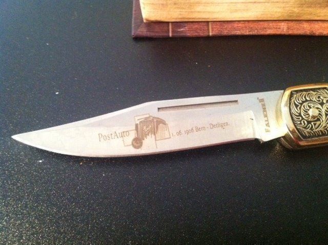 Accessori: schönes Sammlermesser, "Postauto" – Nuovo e nell'imballaggio originale da Einsiedeln venduto da Fundgrube59