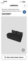 Sofa IKEA Lindåkra dunkelgrau 2-Sitzer gebraucht