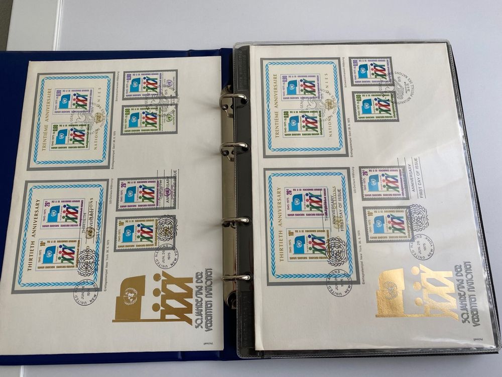 Alle Briefmarken: Ersttagsbriefe Vereinte Nationen 1974-1979 – Gebraucht aus Canobbio von cog_bp5c 1