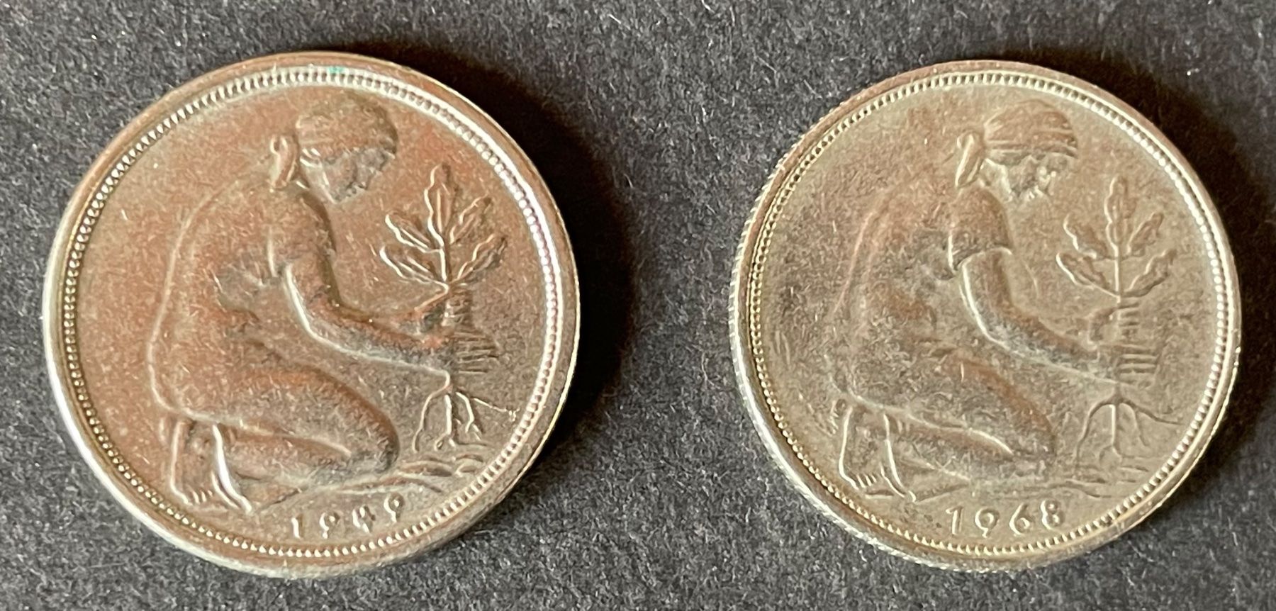 Tutti le monete: Lots, 2 verschiedene 50 Pfennig BRD – Usato da Andwil SG venduto da Ariisa1234 1