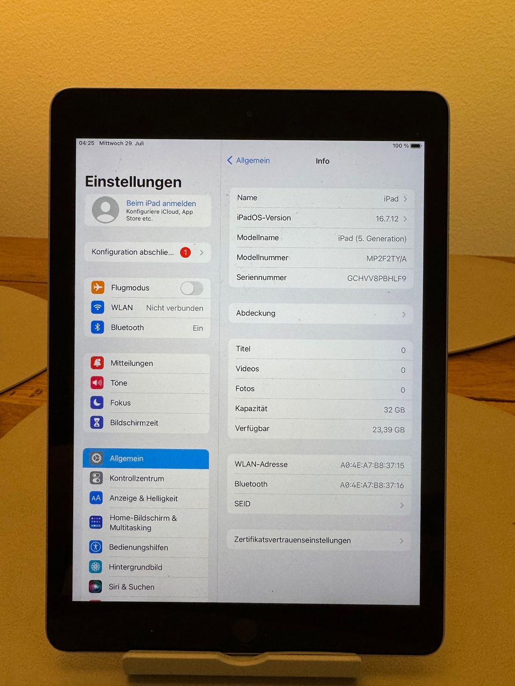 Apple Tablet PC: iPad 5 Generation – Gebraucht aus Adliswil von Busys 1