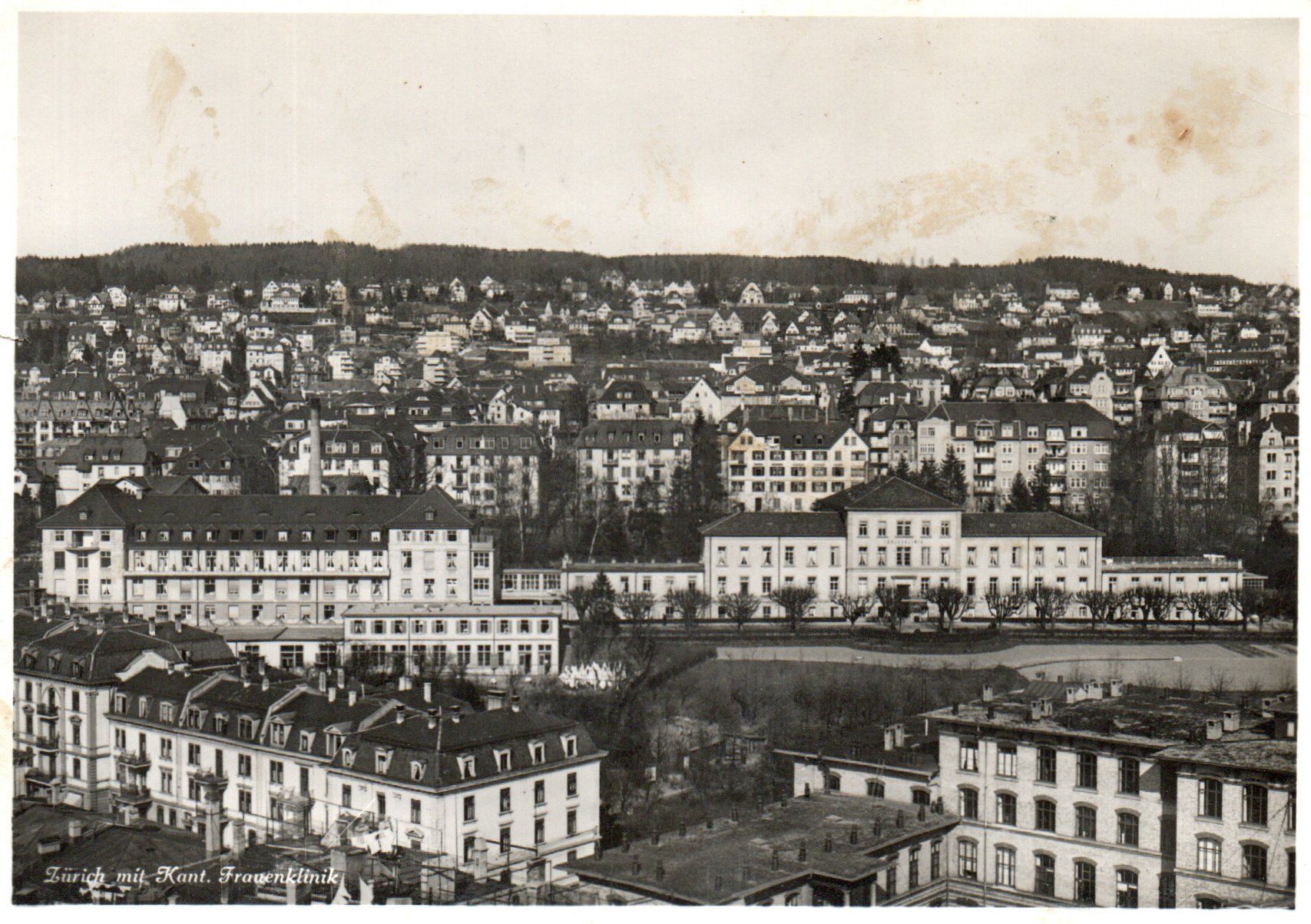 Cartoline postali: Zürich mit Kant.Frauenklinik – Difettoso da Melano venduto da pisonsdro
