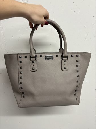 Michael Kors Tasche Shopper Nieten Grau Leder
