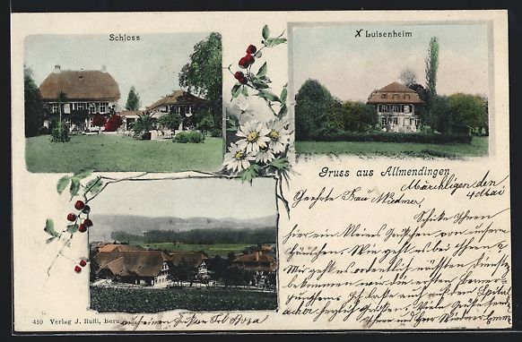 Cartoline postali: Allmendingen, Luisenheim, Schloss, Teila – Usato da Berlin venduto da bartko-reher