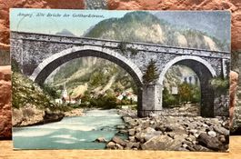 1909 - AMSTEG - Alte Brücke der Gotthardstrasse