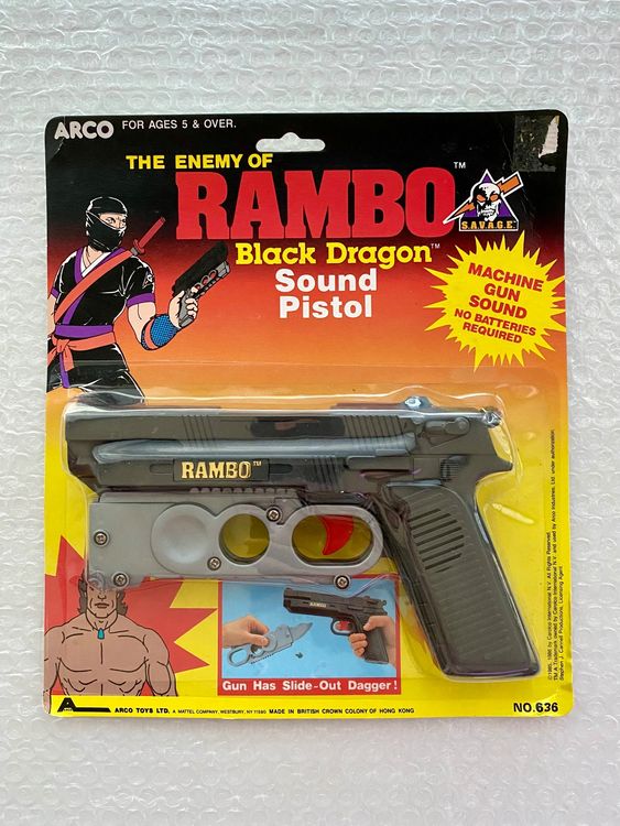 1985 The Enemy Of Rambo Black Dragon Sound Pistol By Arco Kaufen